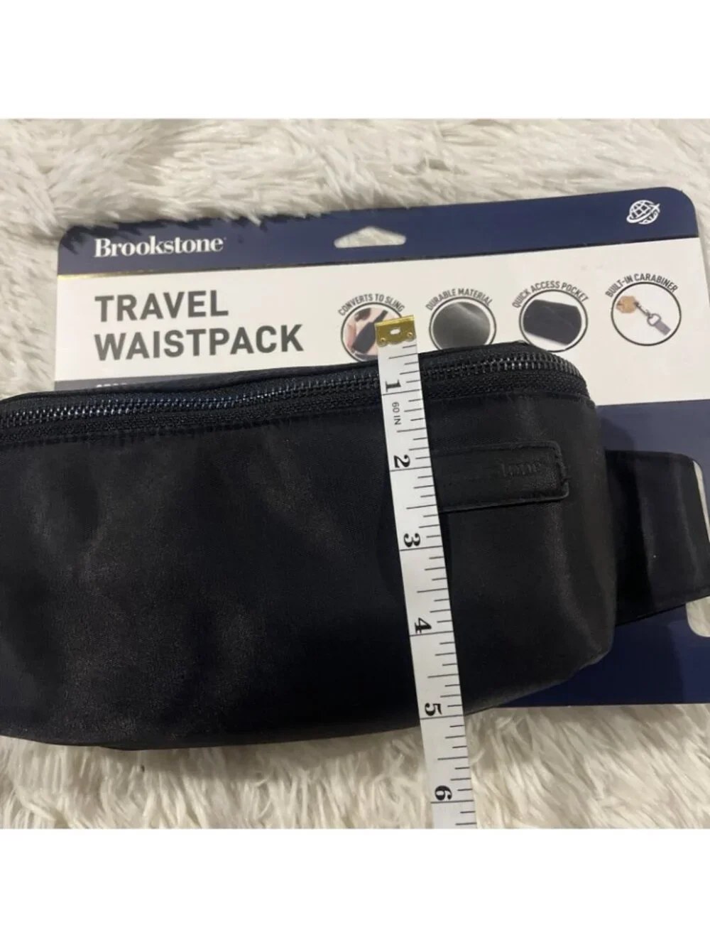 Brookstone Travel Waistpack fannypack NEW black converts to sling bag